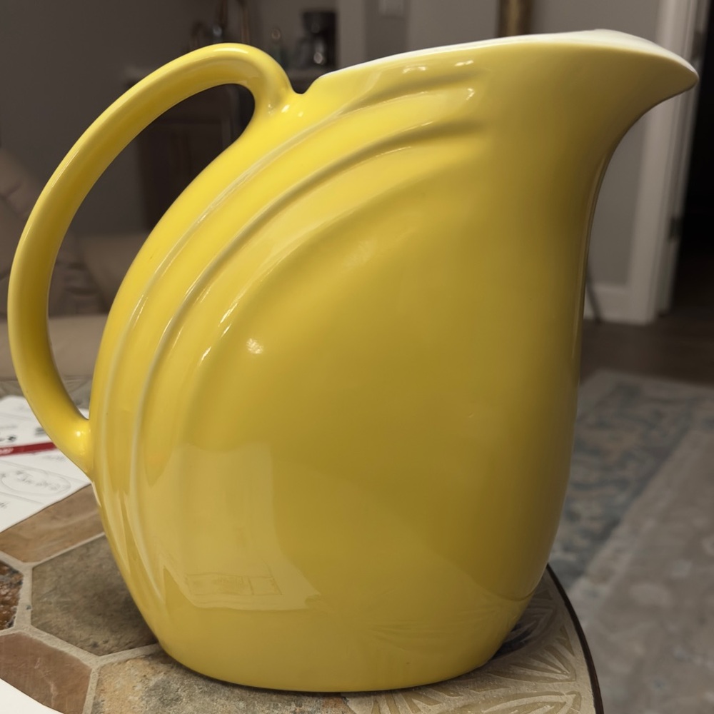 Hall Vintage Fantastic Pitcher Water Iced Tea Pottery USA Bright Yellow MCM